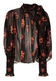 Ulla Johnson Blusa a fiori - Nero