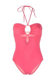 Ulla Johnson halterneck-fastening detail swimsuit - Rosa