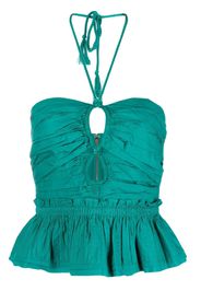 Ulla Johnson Adaleigh ruched halteneck top - Verde