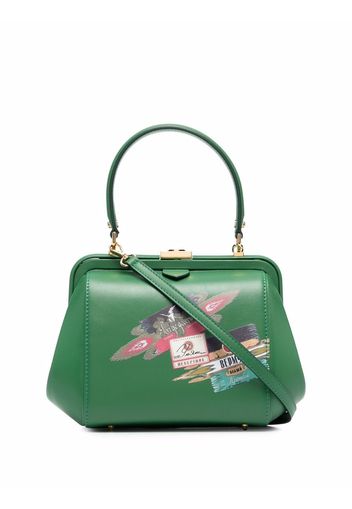 Ulyana Sergeenko Class leather tote bag - Verde