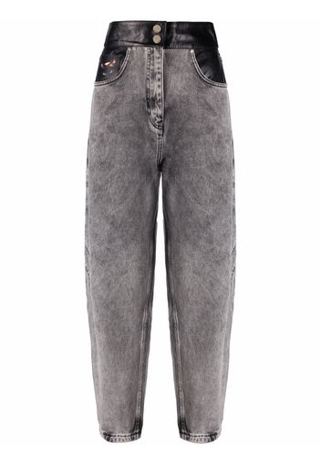 Ulyana Sergeenko high-waisted faded jeans - Nero