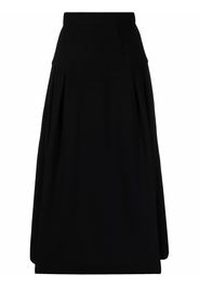 Ulyana Sergeenko A-line silk midi skirt - Nero