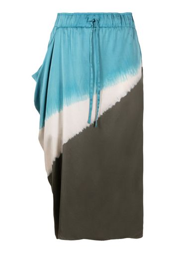 Uma | Raquel Davidowicz Gonna midi con fantasia tie dye - Blu