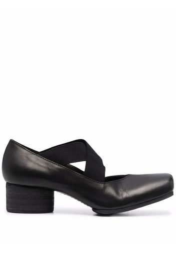 Uma Wang cross-strap square toe pumps - Nero