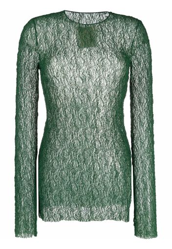 Uma Wang side-slit open-knit top - Verde