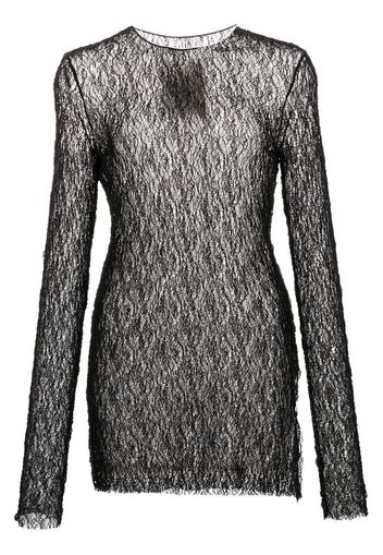 Uma Wang side-slit open-knit top - Nero
