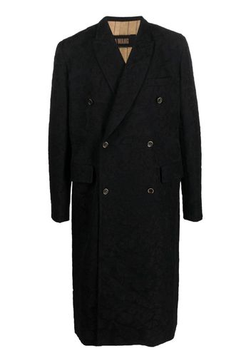 Uma Wang velvet effect double breasted coat - Nero