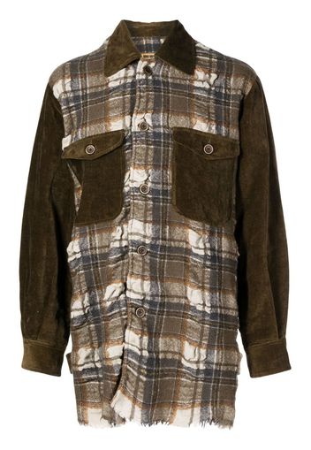 Uma Wang Juan panelled plaid jacket - Verde