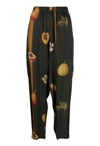 Uma Wang fruit-print tapered trousers - Verde