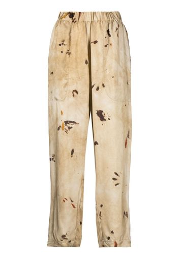 Uma Wang graphic-print elasticated-waist trousers - Toni neutri