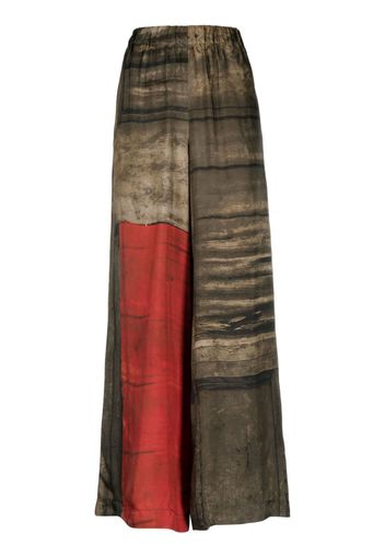 Uma Wang printed wide-leg trousers - Marrone