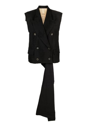 Uma Wang deconstructed backless double-breasted waistcoat - Nero