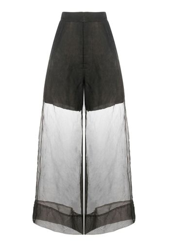 Uma Wang layered sheer-design silk trousers - Grigio