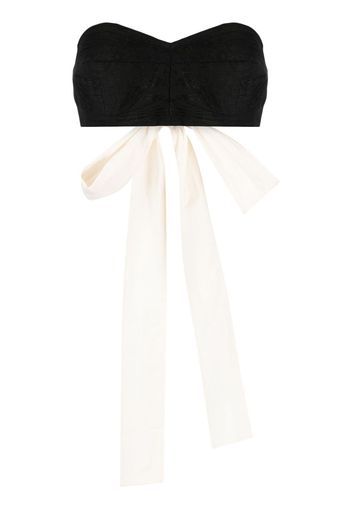 Uma Wang bow-fastening cropped top - Nero