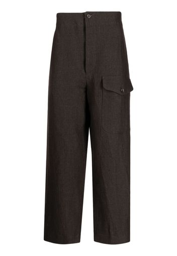 Uma Wang Paxton herringbone-pattern trousers - Marrone