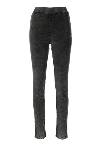 Uma Wang fadded-effect high-waisted leggings - Grigio