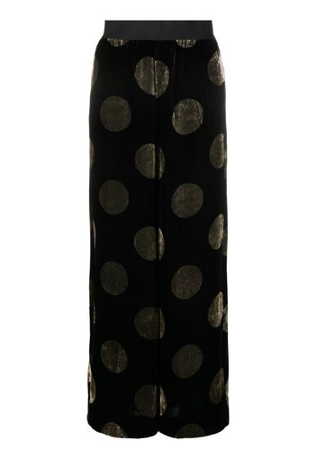 Uma Wang polka-dot velvet wide-leg trousers - Nero