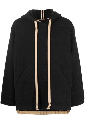 Uma Wang quilted drawstring hoodie - Nero