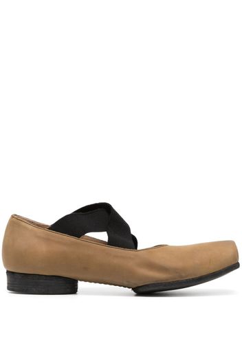 Uma Wang square-toe suede ballerina shoes - Marrone