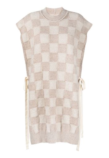 Uma Wang checkerboard-pattern knitted vest - Toni neutri