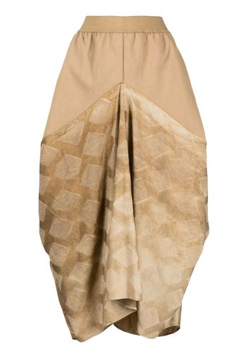 Uma Wang jacquard draped maxi skirt - UW200 TAN