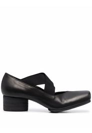 Uma Wang cross-strap square toe pumps - Nero