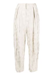 Uma Wang floral-print tapered trousers - Grigio