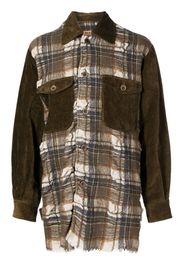 Uma Wang Juan panelled plaid jacket - Verde