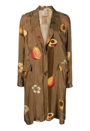 Uma Wang fruit-print single-breasted coat - Marrone