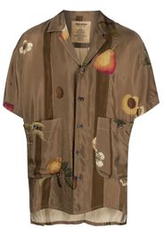 Uma Wang fruit-print V-neck shirt - Giallo