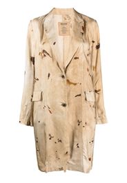 Uma Wang graphic-print long blazer - Marrone