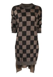 Uma Wang graphic-print midi dress - Marrone