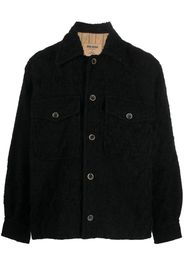 Uma Wang distressed-effect knitted shirt jacket - Nero