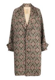 Uma Wang patterned-jacquard single-breasted coat - Marrone