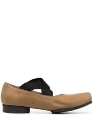 Uma Wang square-toe suede ballerina shoes - Marrone