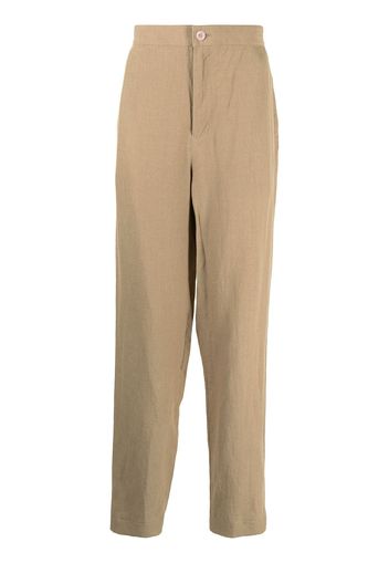 UNDERCOVER elasticated linen trousers - Marrone