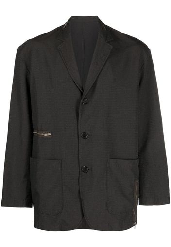 Undercover zip-details single-breasted blazer - Marrone