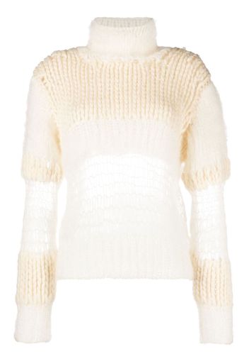 Undercover textured-knit mahir wool-blend jumper - Bianco