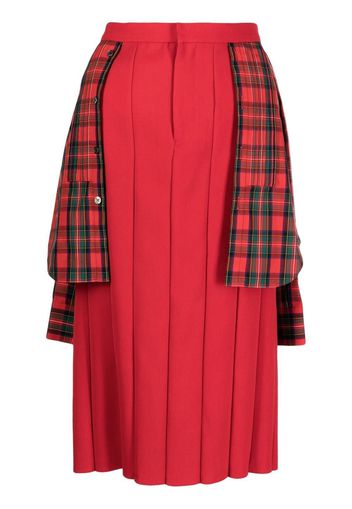 Undercover inverted-pleat design skirt - Rosso