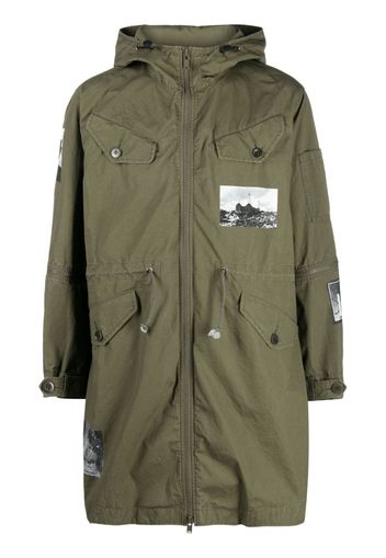 Undercover photograph-print hooded parka - Verde