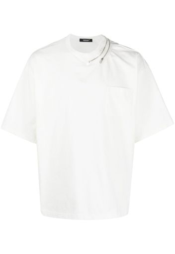 Undercover zipper-detail cotton T-shirt - Bianco