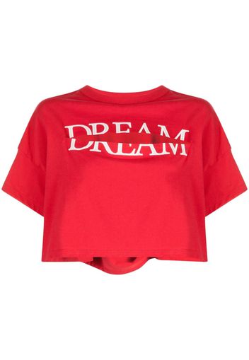 Undercover slogan-print cut-out T-shirt - Rosso