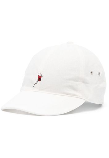 Undercover floral-embroidered curved-peak cap - Bianco