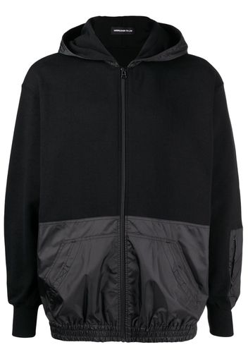 Undercover panelled zip-up hoodie - Nero