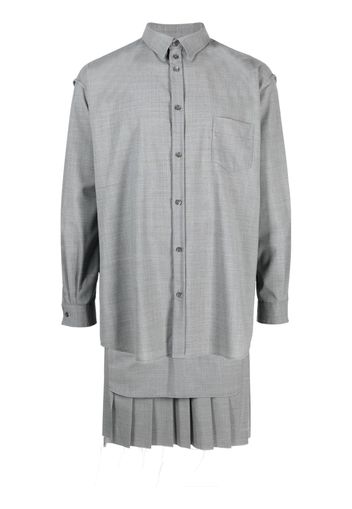 Undercover Camicia con orlo plissettato - Grigio