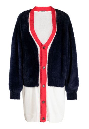 Undercover layered-design V-neck cardigan - Bianco