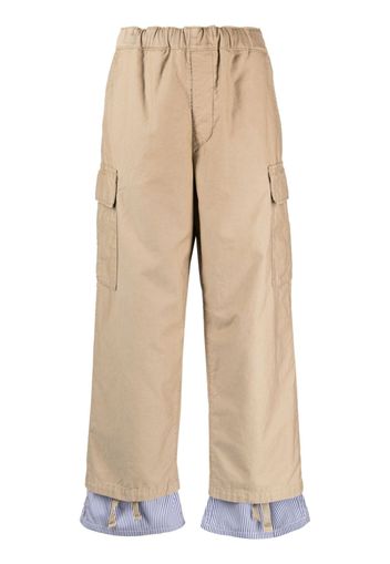 Undercover layered-design cotton trousers - Marrone