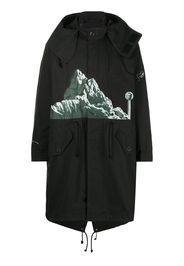 Undercover Parka con stampa - Verde