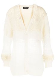Undercover contrasting chunky knit cardigan - Bianco
