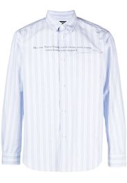 Undercover slogan-print striped shirt - Blu